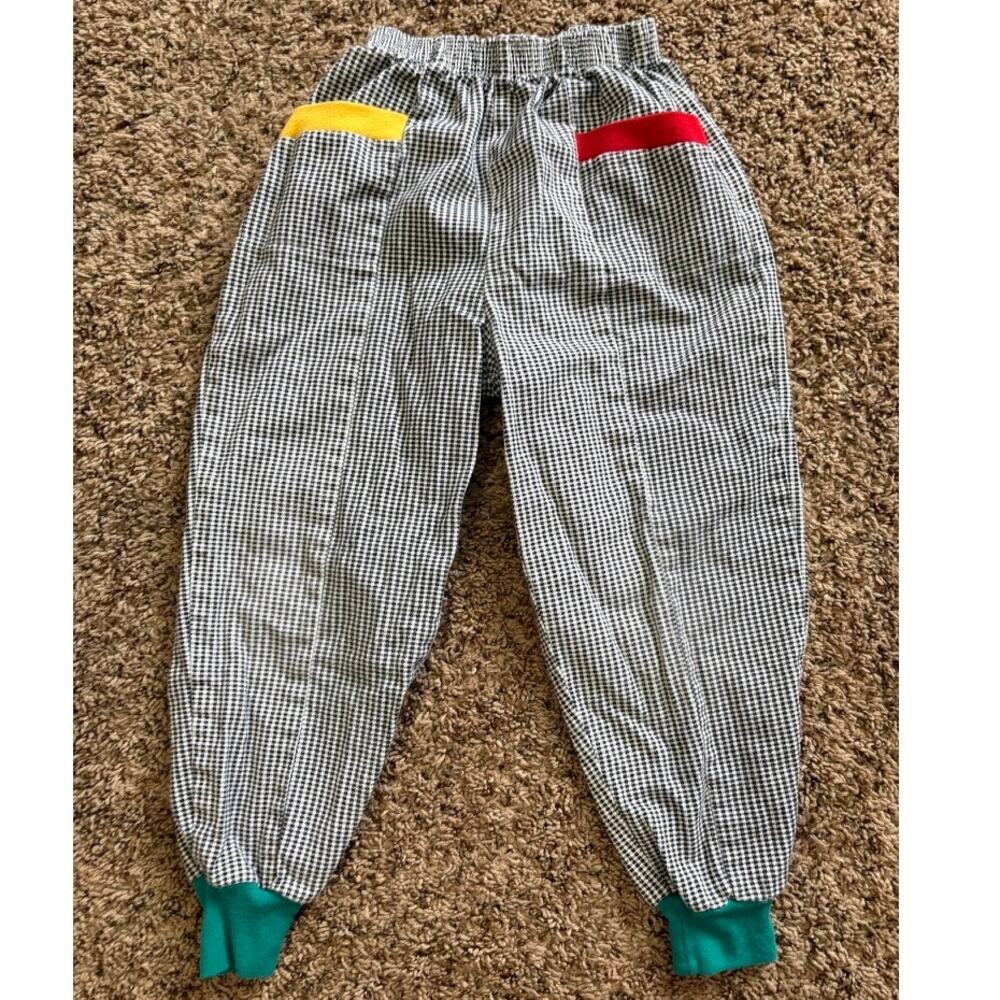 Vintage McKids Black/White Checkered Youth Pull-On Jogger Pants Size 6